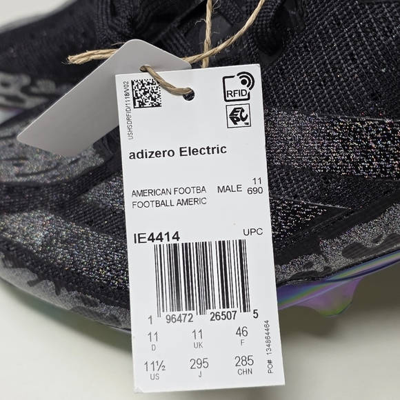 Adidas Electric Speed Juice Black Football Cleats IE4414 Men's Size 11.5 New - Picture 4 of 11
